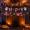 DIY Diamond Painting Halloween Banner Kit, 26 PCS "Happy Halloween" Glitter Letter Flags with Characters, Handmade Sparkling Bunting Garland for Home Party Wall Decoration