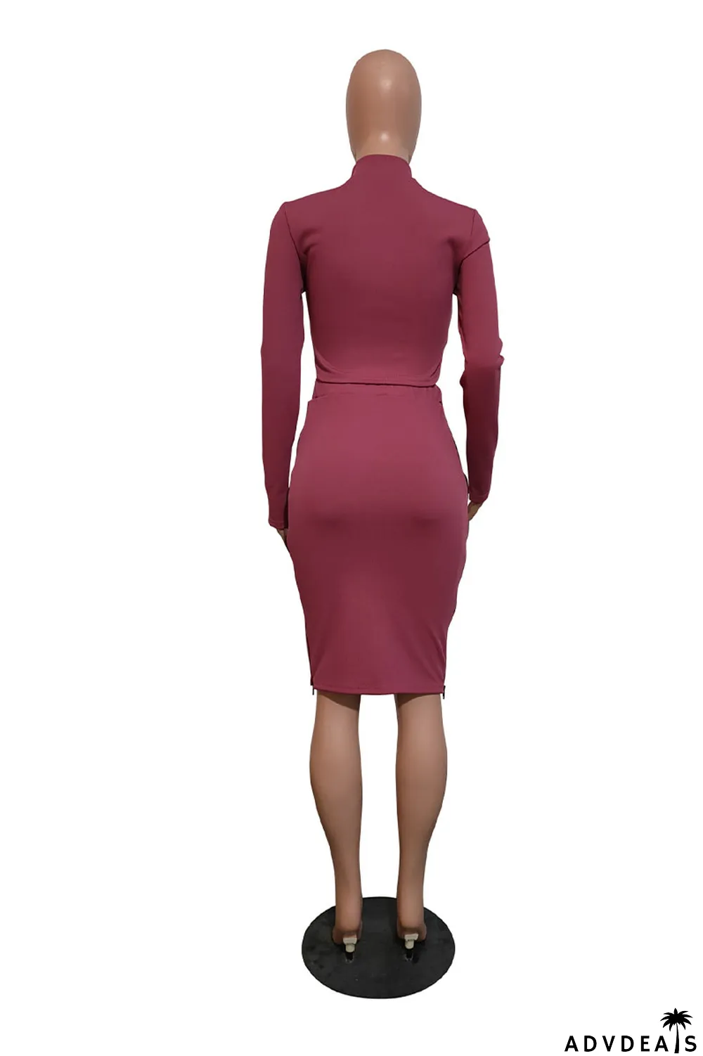 Beige Casual Solid Chains V Neck Long Sleeve Regular Sleeve Two Pieces