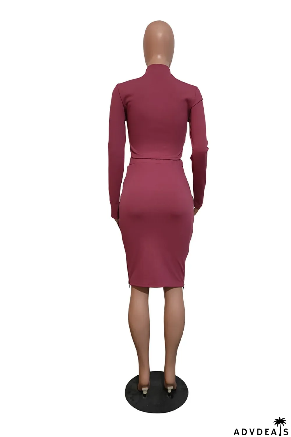 Beige Casual Solid Chains V Neck Long Sleeve Regular Sleeve Two Pieces