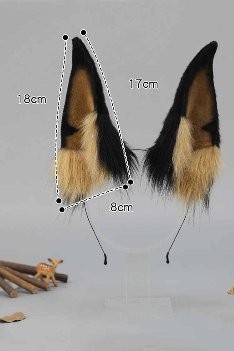 Faux Fur Dobermann-Ear Headband Hairhoop