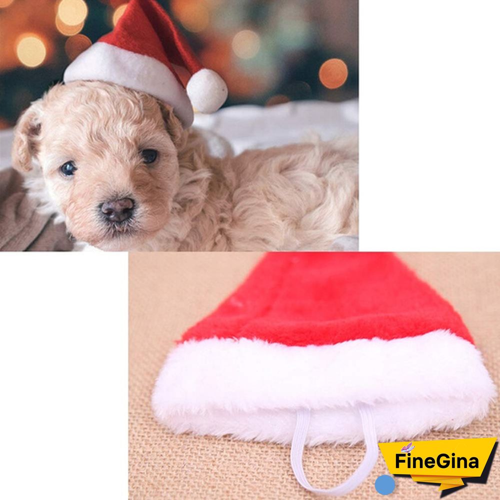 610PCS Dog Santa Hat Cute Birthday Party Cone Christmas Pet Costumes for Puppy Kitten