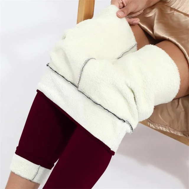 Women‘s Fleece Lined Warm Leggings  socialshop