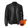 Men's Faux Leather Bomber Jacket Casual Slim Fit Zip Up Biker Coat Outerwear by Inlyline