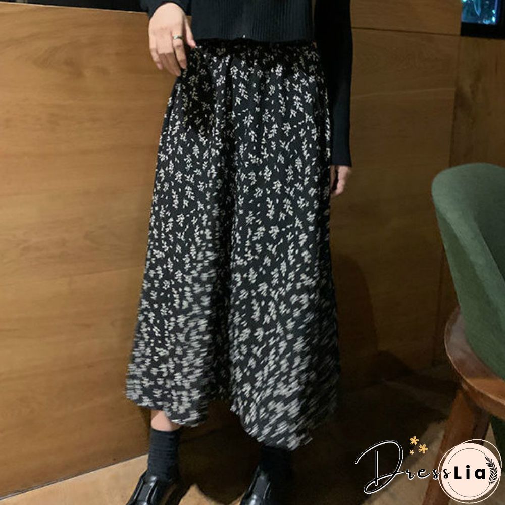 Skirts Women Design High Waist Summer Loose Trendy Elegant Artistic A-Line All-Match Print