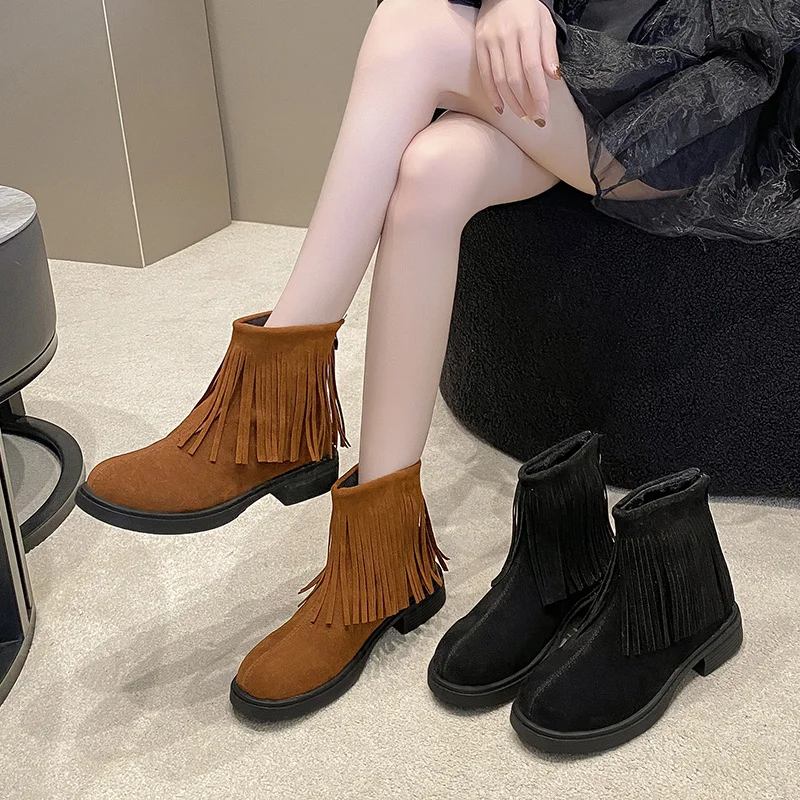 Yyvonne Yyvonne Thick-Bottomed And Short-Truly Tuk-Ssing-Up Martin Boots After The New Leisure And Lightness Of The 2023 Autumn And Winter