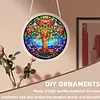 (25cm)DIY Acrylic Jigsaw Puzzle Window Hanging with Hanging Chain DIY Stained Glass Decoration Round Window Puzzle Decor for DIY Craft Project (Floral Tree of Life)