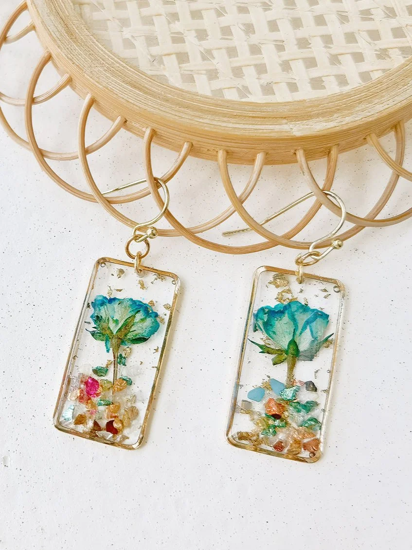 Delicate Rose Crystal Earrings