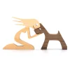 Amoureux des animaux - Ornements de table en bois sculpt&eacute;