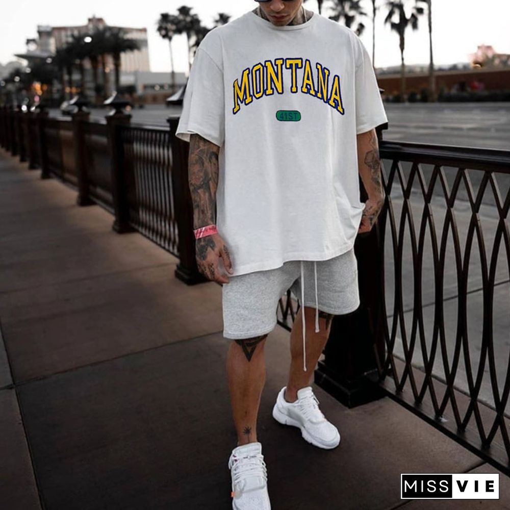 Unisex Retro Letter Oversize T-Shirt