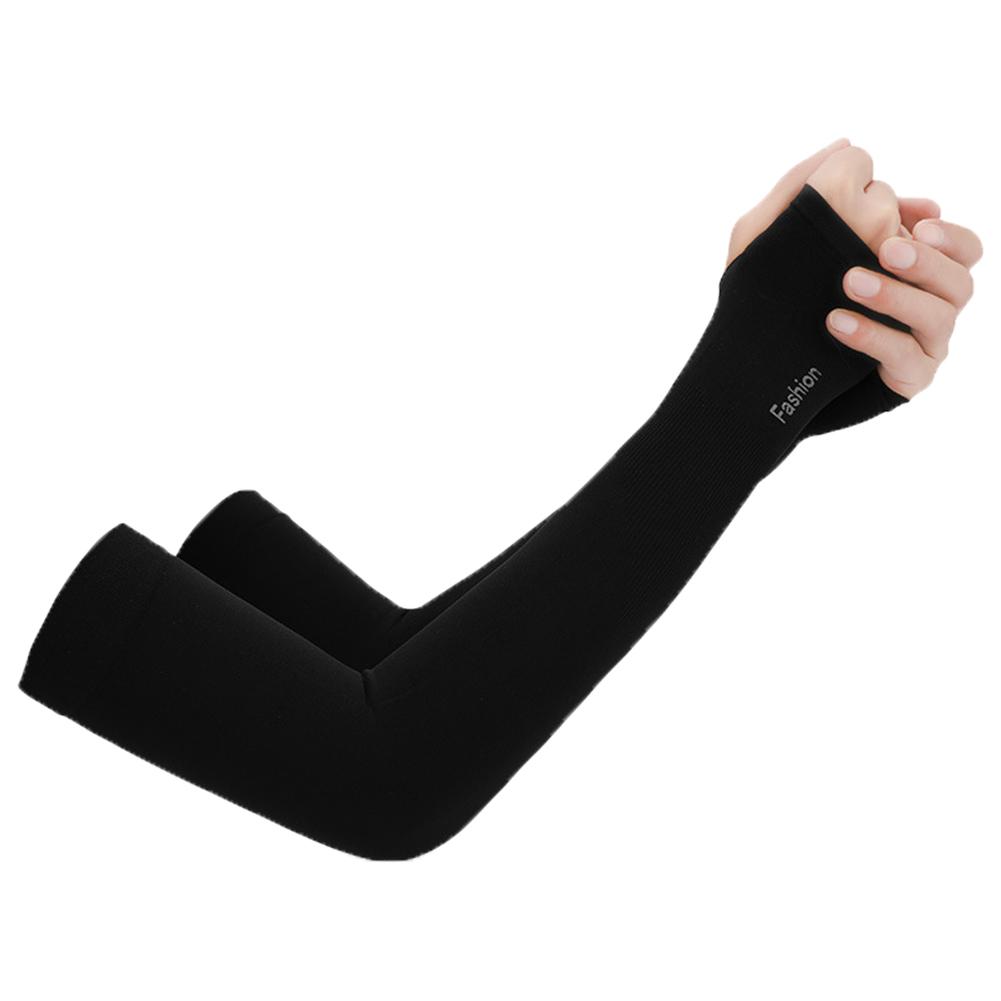 

2pcs Ice Silk Sunscreen Cuff Summer Riding Cool Sleeves Running Arm Sleeves, Black, 501 Original