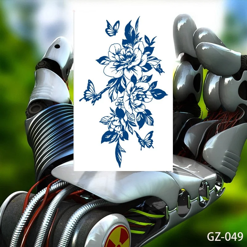 Temporary Waterproof Tattoos Stickers Creative Necklace Flowers Juice Ink Lasting Sexy Girls Arm Neck Waist Buttocks Fake Tatoo