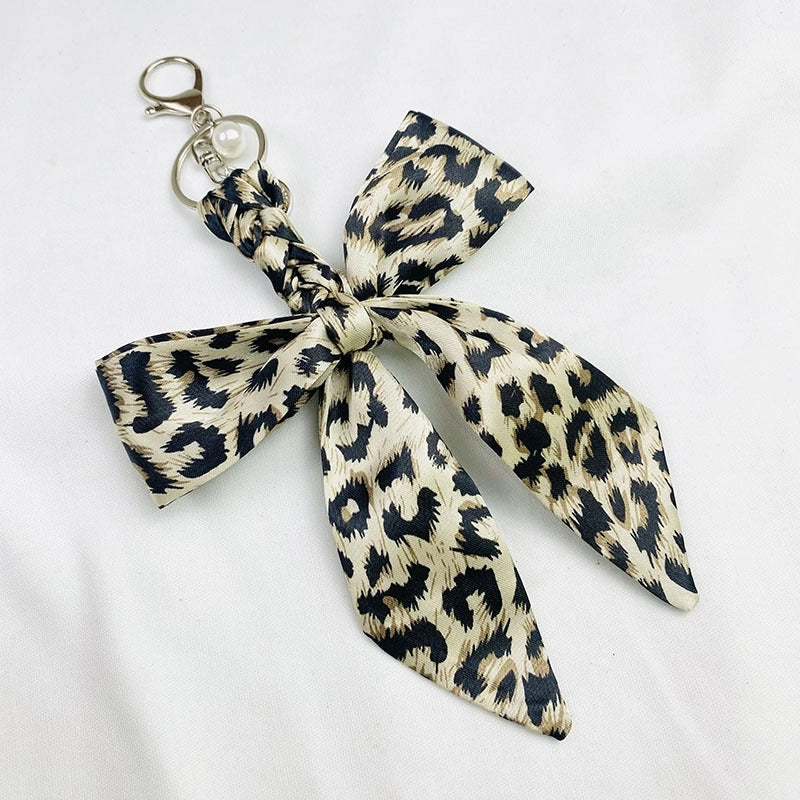 Sweet Minimalist Bow Knot Cloth Metal Unisex Bag Pendant Keychain