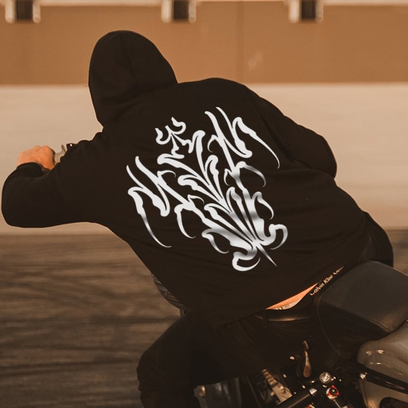 UPRANDY Evil Signal Printed Casual Men's Hoodie -  UPRANDY