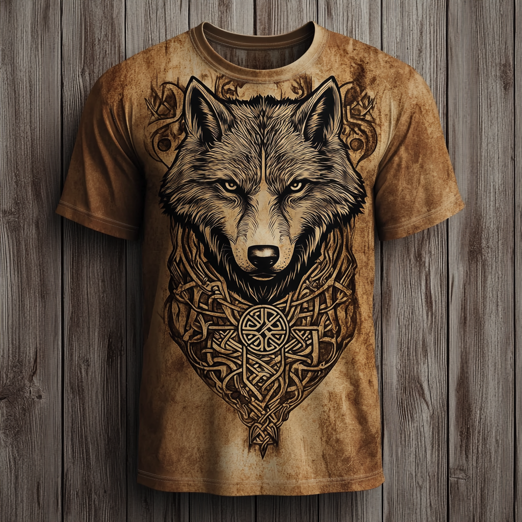 Men's Viking Wolf Totem Knot 3D Print T-shirt / Rvogue / Rvogue