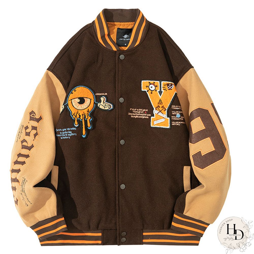 Printed Embroidery Baseball Jacket Jacket