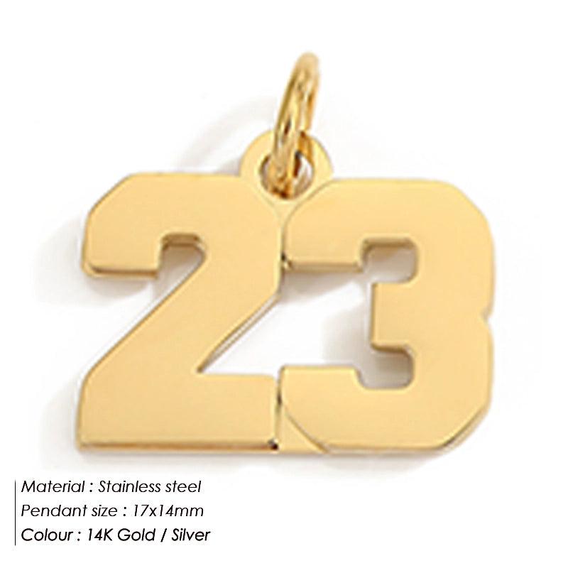 1 Piece 14*17mm 8 * 14mm 304 Stainless Steel 14K Gold Plated Number Pendant Jewelry Accessories
