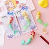 10PCS Cartoon Mermaid Shapes Eraser for Kids Student Office Exam Stationery Gift