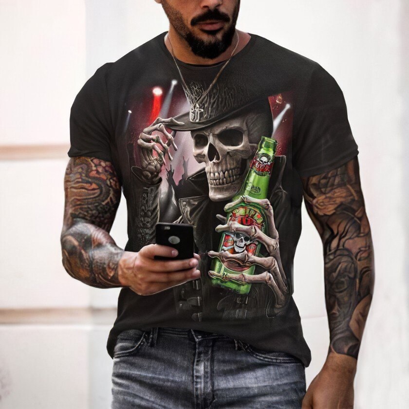 

Skull - 3D Printed Men T Shirt, Xxl, 501 Original