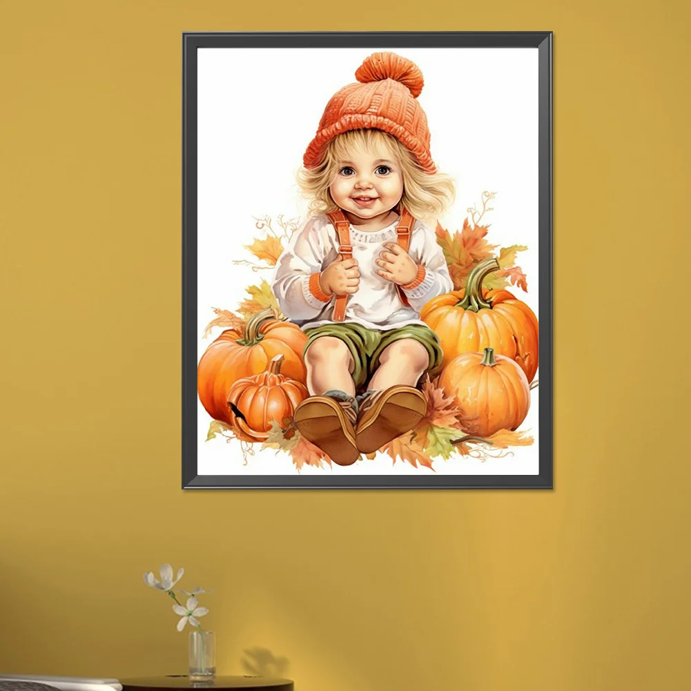 Diamond Painting - Full Round Drill - Pumpkin Child(Canvas|40*40cm)