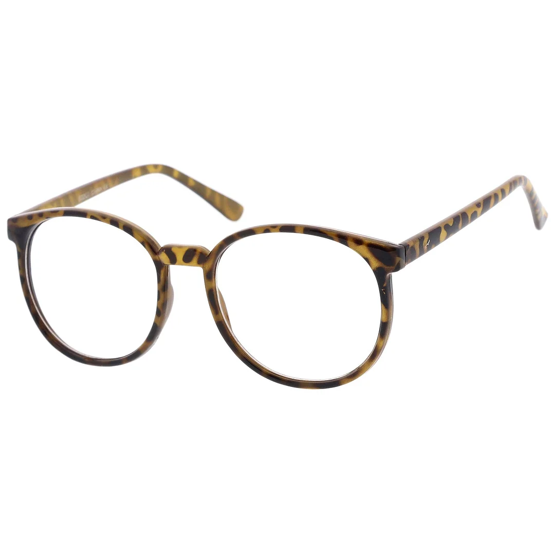 Classic P3 Horn Rimmed Clear Lens Round Eyeglasses 53mm