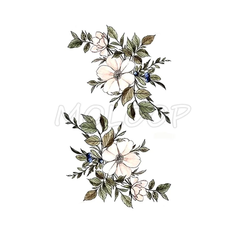 Waterproof Temporary Tattoo Stickers Black Somnus Flower Plant Small Size Tatto Flash Tatoo Fake Tattoos for Man Kid Girl Women