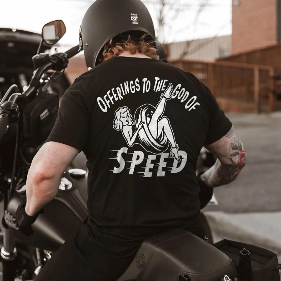 Offerings To The God Of Speed Printed Men's T-shirt - Devcarry