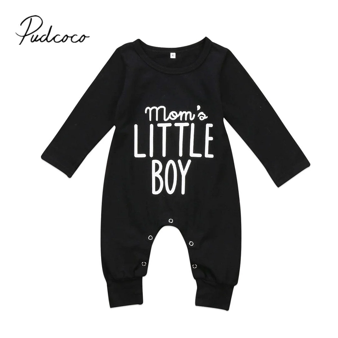 2017 Brand New Fashion Newborn Toddler Infant Baby Boys Romper Long Sleeve Jumpsuit Playsuit Little Boy Outfits Black Clothes