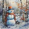 Diamond Painting-DIY Full Round Drill Winter Snowman（40*40cm）
