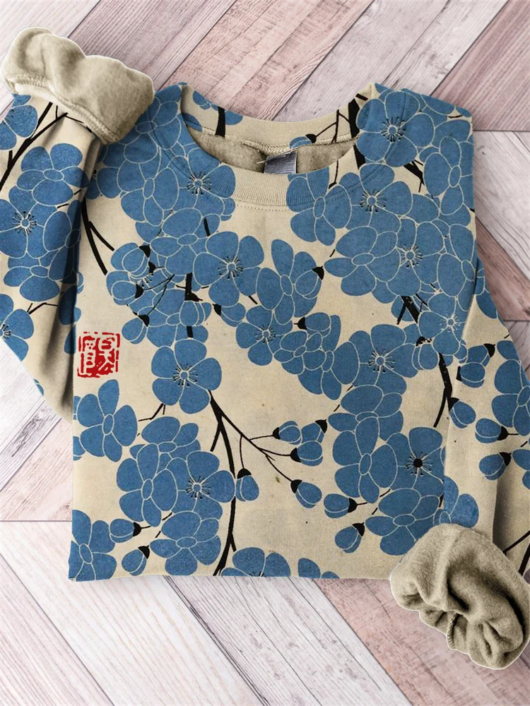Plum Blossom Classy Japanese Art Comfy Sweatshirt