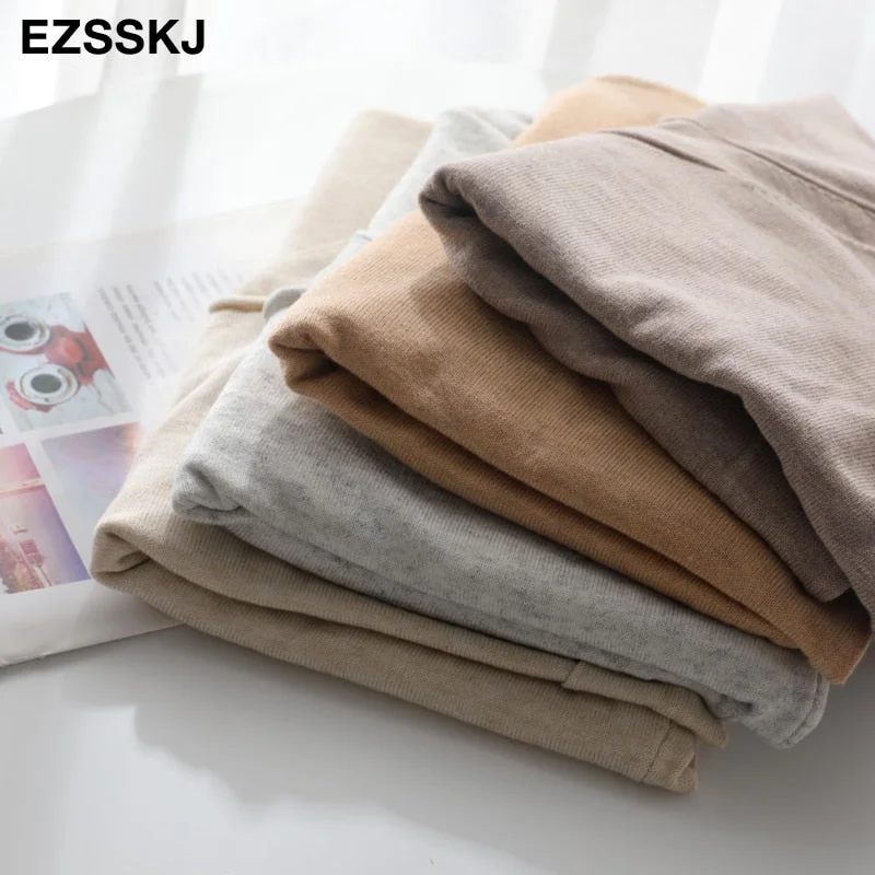 Ezsskj Spring summer 2020 Woman Knitted Tank Dress Casual Long Camisole Vest dress Women Loose  cashmere maix a-line dress
