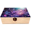 Butterfly DIY Diamond Art Wooden Storage Box with Locking Clasp Desk Organizer