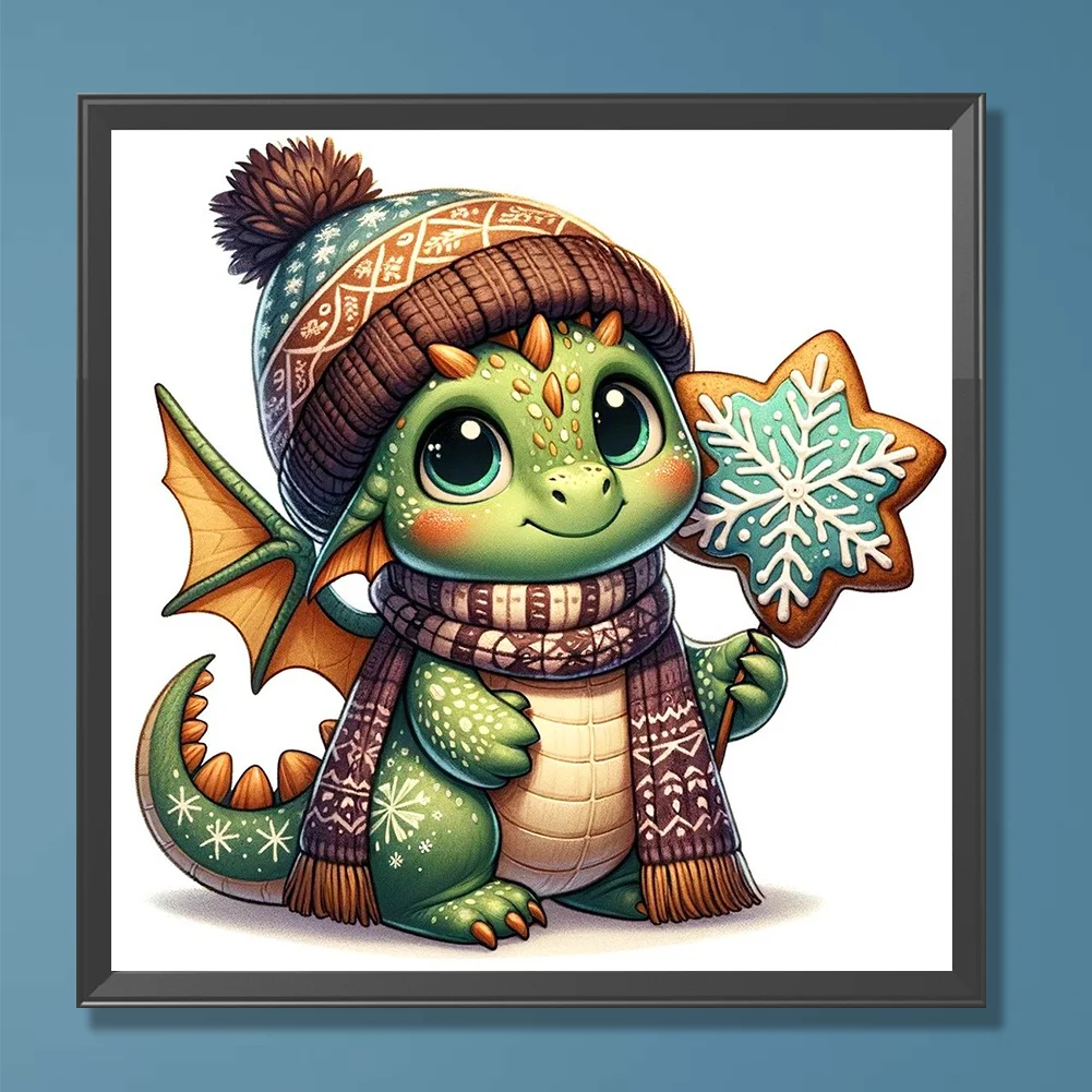 Diamond Painting - Full Round Drill - Xmas Dragon(Canvas|30*30cm)