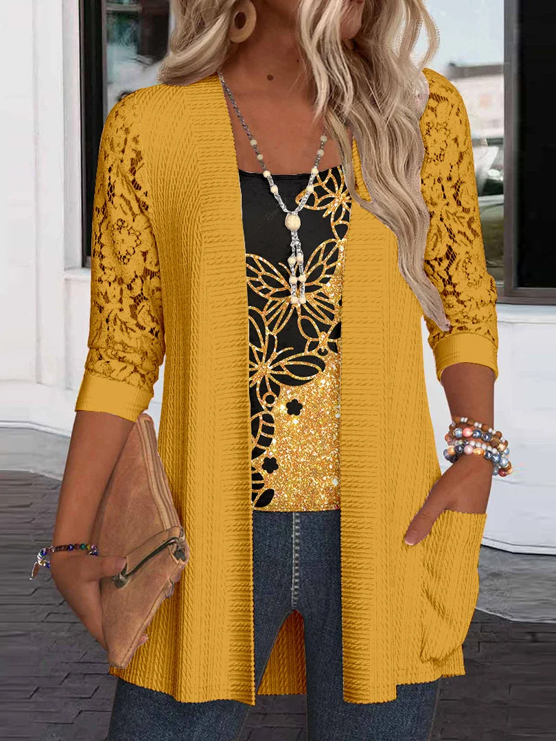 Women Half Sleeve V-neck Solid Color Dress