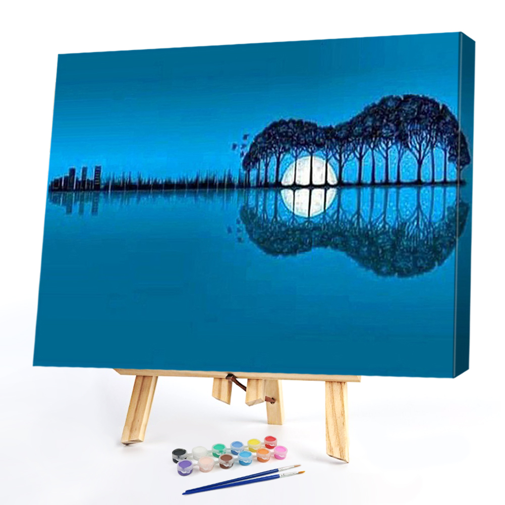 

50*40CM - Paint By Numbers - Guitar Scenery, 501 Original