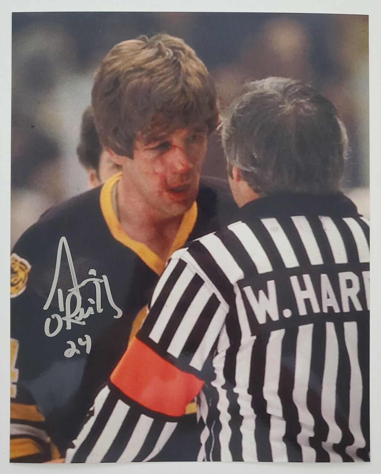 Terry O'Reilly Signed 8x10 Metallic Photo Poster painting NHL Boston Bruins Legend Autograph RAD