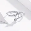 925 Sterling Silver Wrap Ring Cute Airplane & Star Design 