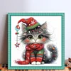 Christmas Kitten-18CT Stamped Cross Stitch 25*25cm/9.84*9.84in tapestrymarket