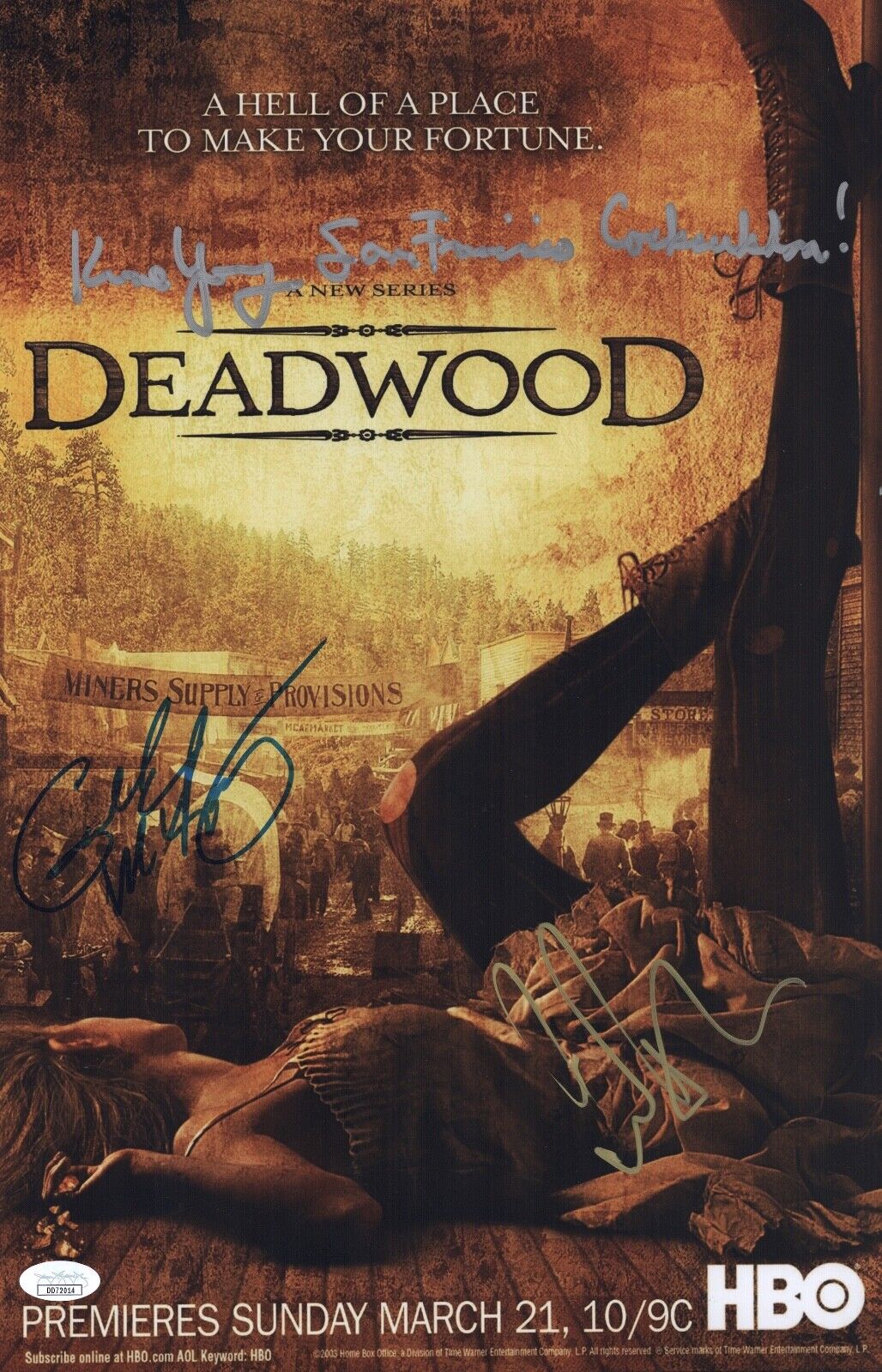 Ian McShane DEADWOOD Cast X3 Signed 11x17 Photo Poster painting IN PERSON Autograph JSA COA