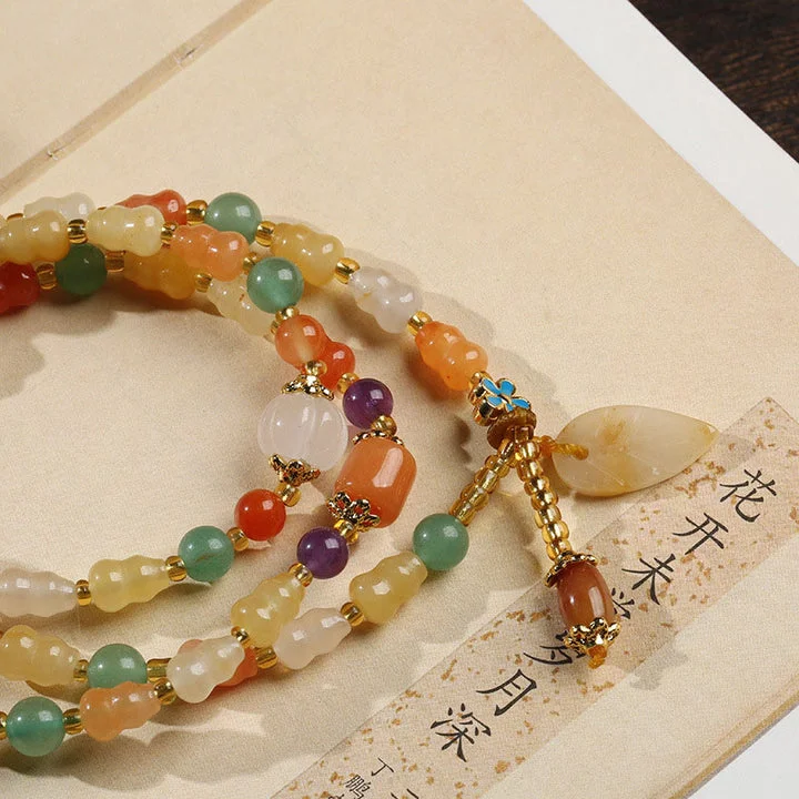 Gourd Wealth Golden Silk Jade Bracelet