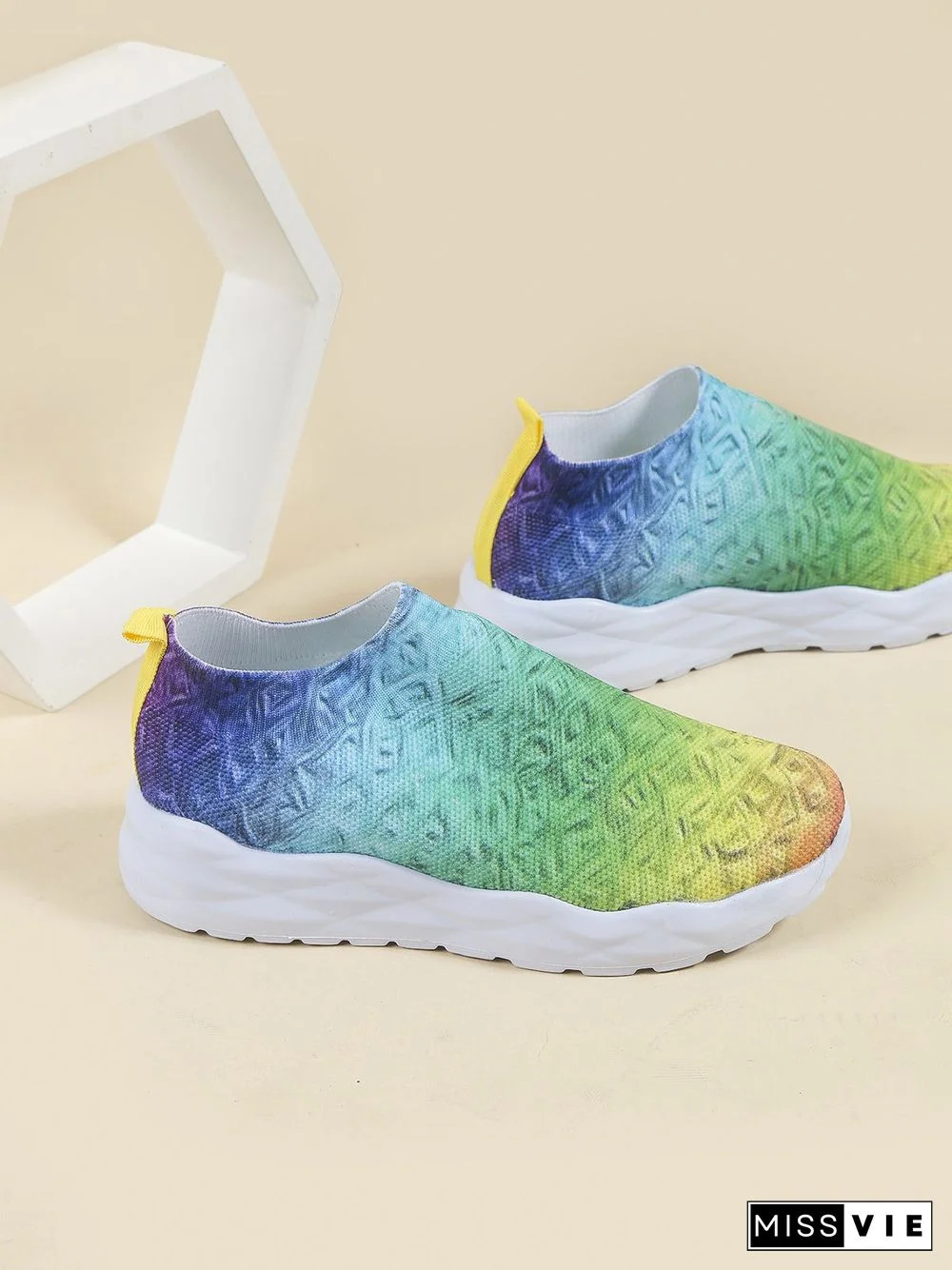 Rainbow Gradient Flyknit Sneakers