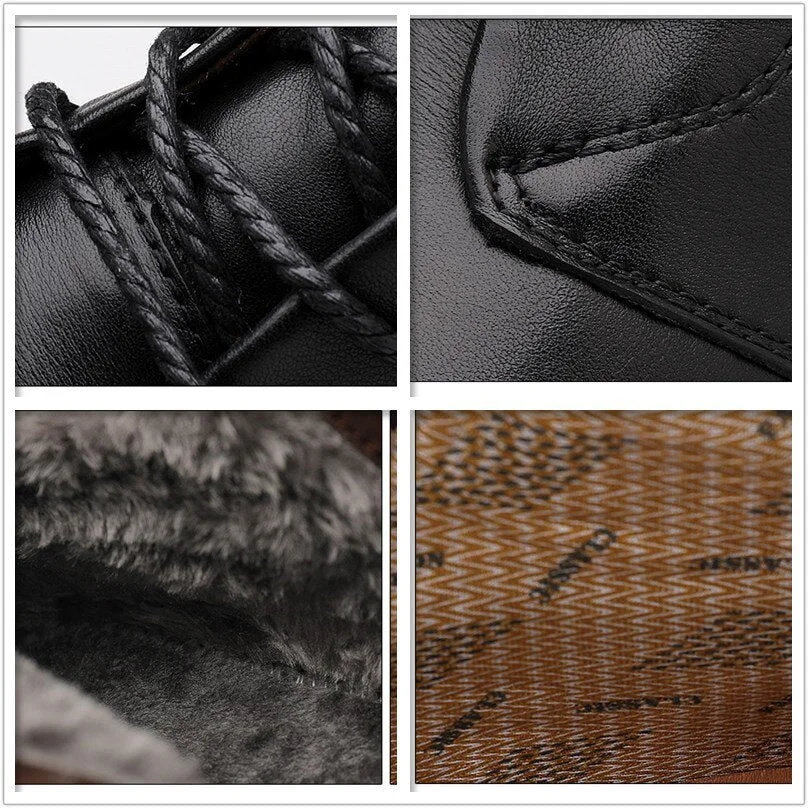 2021 Winter Warm Mens Outdoor Snow Boots Fashion Office Dress Casual Shoes Men Genuine Cow Leather Original Design Botas Hombre