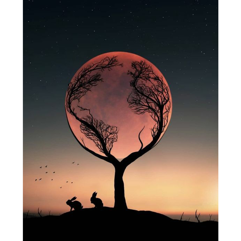 

Moon Tree - Round Drill Diamond Painting - 30*40CM, 501 Original