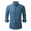 Men's Printed Long Sleeve Plaid Shirt