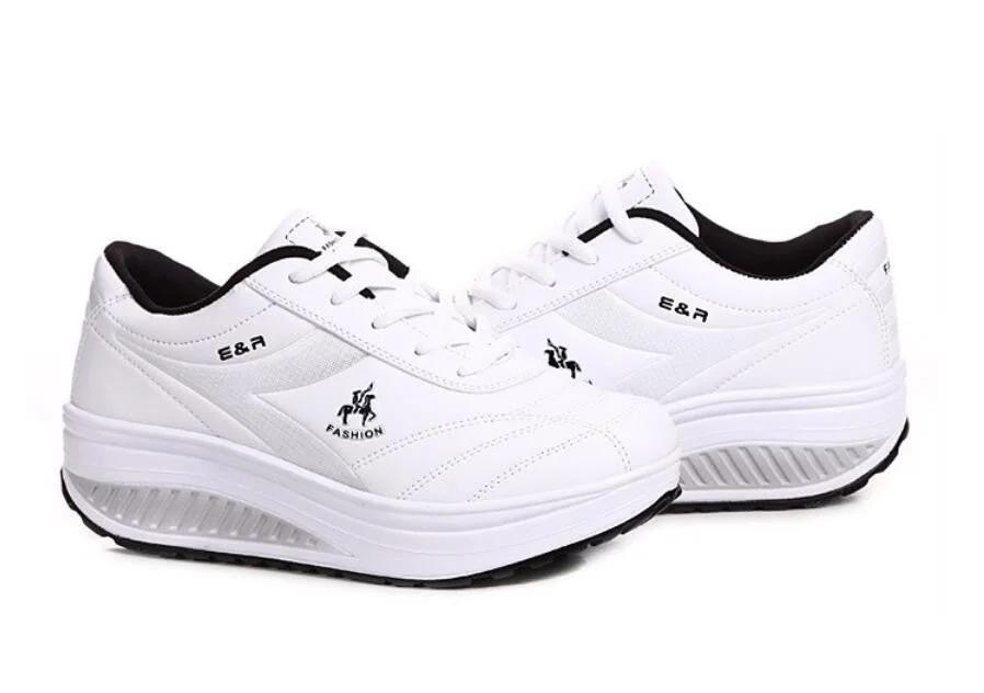 WGZNYN 2022 Platform Sport Shoes For Women Sneakers Pu Leather Breathable Comfortable Fashion Womens Walking Casual Shoes