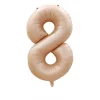 20PCS Retro Cream Caramel Party 0 - 9 Numbers 32" Aluminum Film Balloons Birthday Anniversary Decors