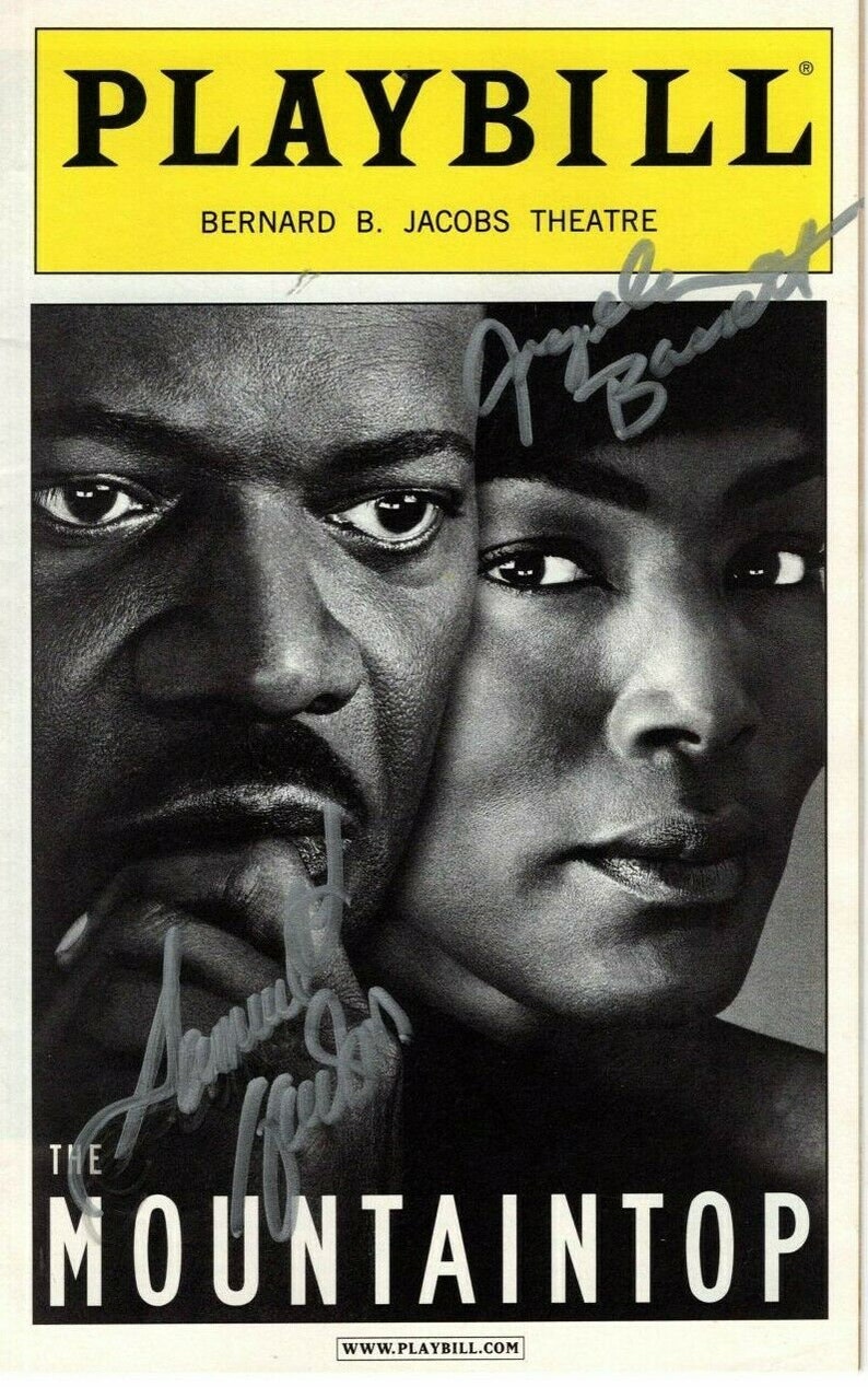 Samuel l. jackson and angela bassett signed autographed the mountaintop playbill