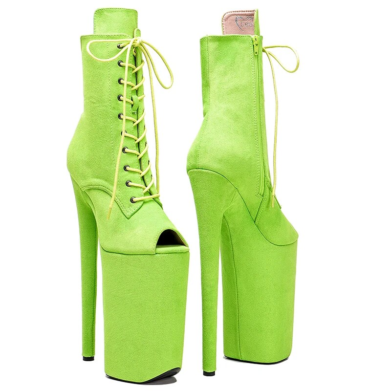 VCshoes 26CM/10inches Suede Upper High Heel Platform Open Toe Ankle Boot Pole Dance Boot