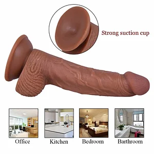 8.66 Inches Realistic Tpe Brown Dildo