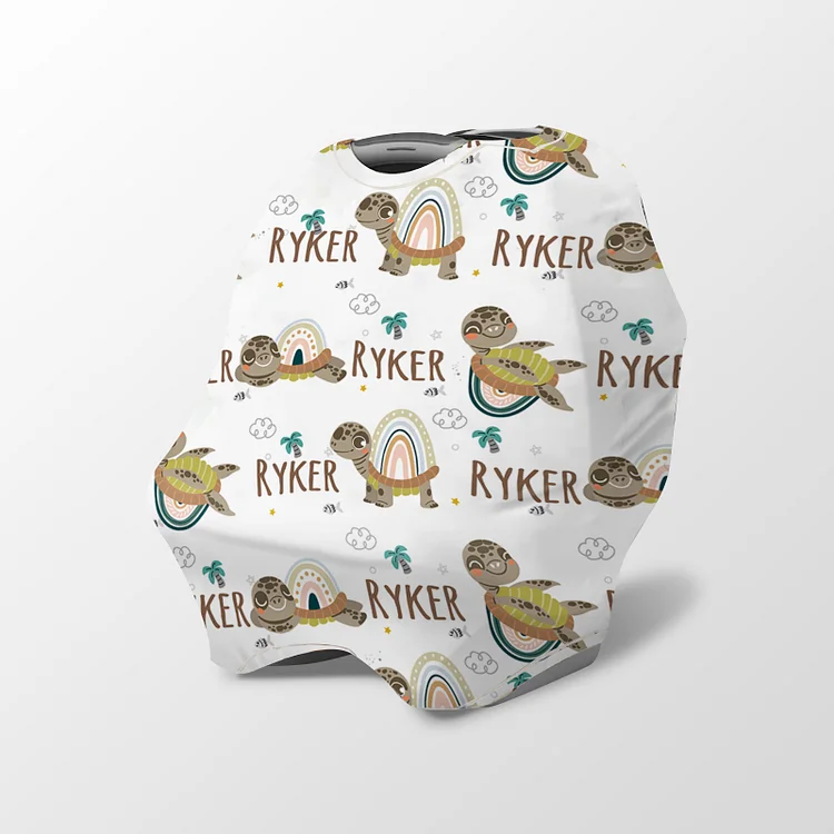 Personalized Sea ​​Turtle Baby Car Seat Canopy| Canopyl201