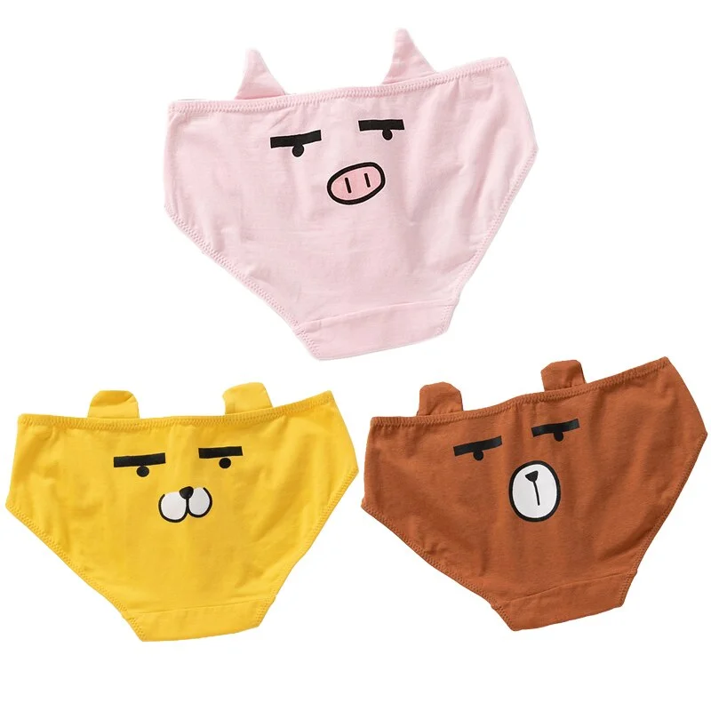Billionm 1- 3Pcs Pink Pig Print Panties Underwear Cute Cartoon Briefs Cotton Panties Set Sexy Underpants Girls Thongs Knickers Hipsters